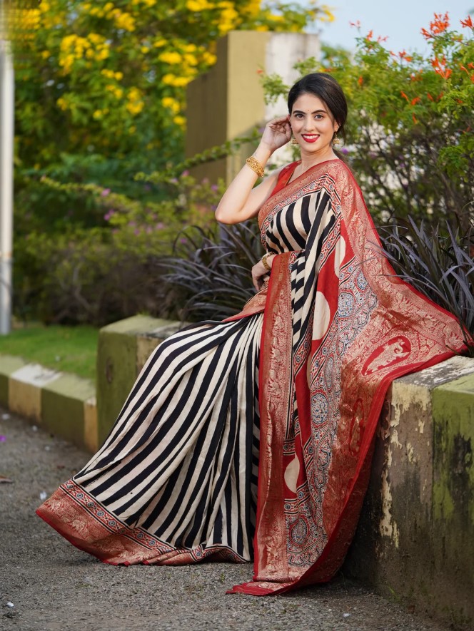 Digital Print Silk Sharee